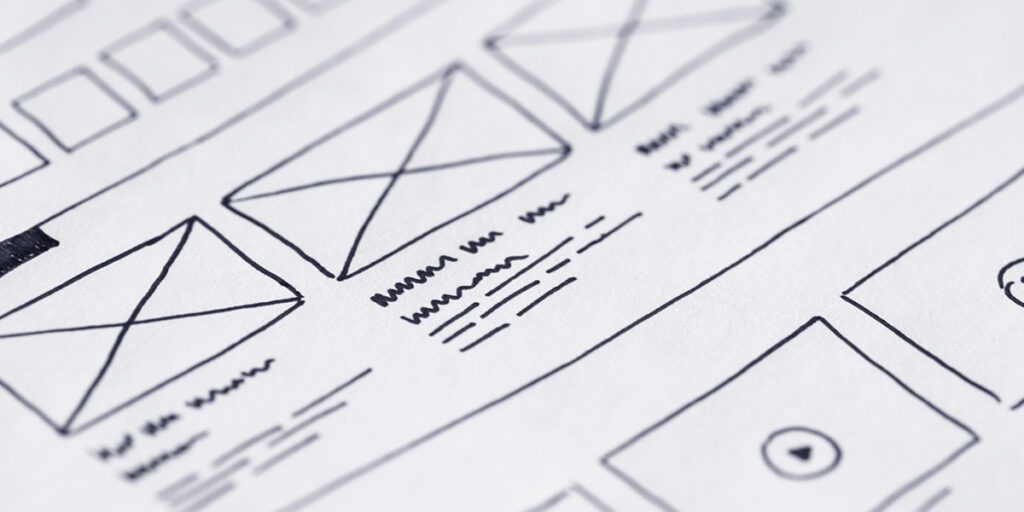 website wireframe illustration