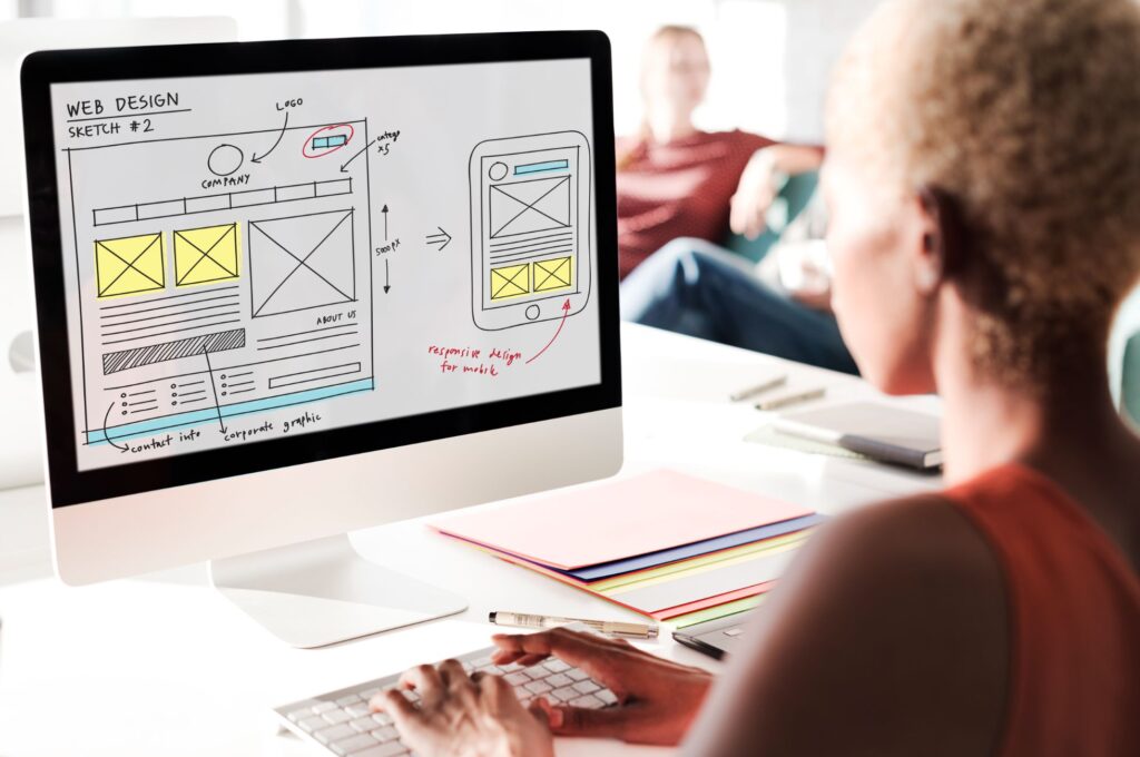 Web design online technology content concept